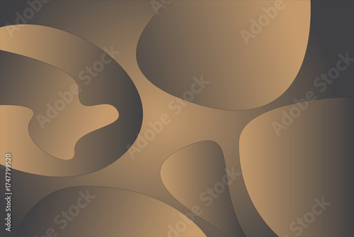 Smooth Organic Blob Form Abstract Background in Warm Neutral Taupe Tones