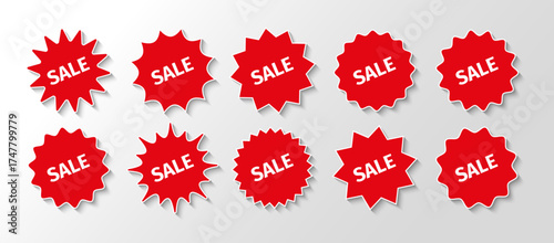 Callout starburst price stickers. Discount tag labels. Product promo boxes, stamps. Circle splash badges. Set of star bursts isolated on white background. Vector illustration