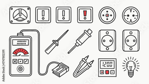 gas station icon set