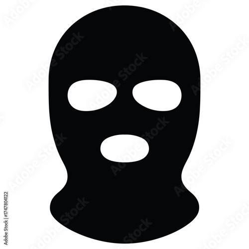 Mysterious black balaclava mask with eye and mouth openings