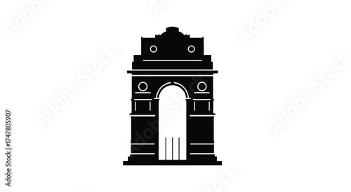 Iconic india gate silhouette a timeless symbol of delhi's heritage and architecture silhouette