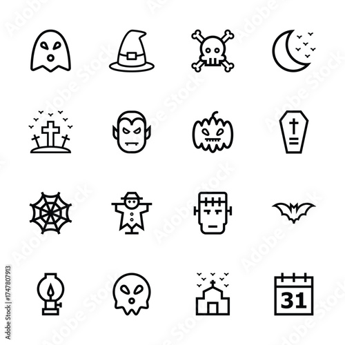 Halloween icon set design