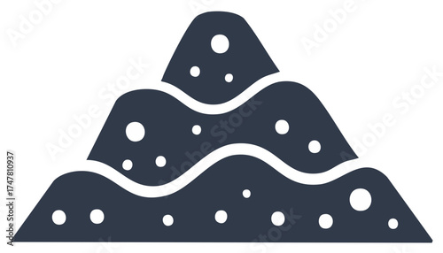 Stylized Anthill Graphic Vector Illustration with Circular Details