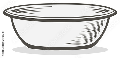 Empty kitchen bowl graphic hand drawn illustration isolated vector design element
