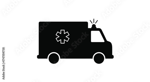 Ambulance emergency medical service vehicle icon silhouette symbol medical health care transportation silhouette