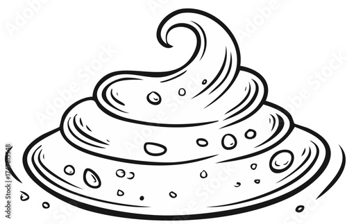 Cartoon Poop Pile Illustration Line Art Sketch Graphic Element Outline Drawing