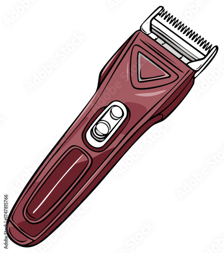 Vector illustration of a professional hair clipper grooming tool for a barbershop