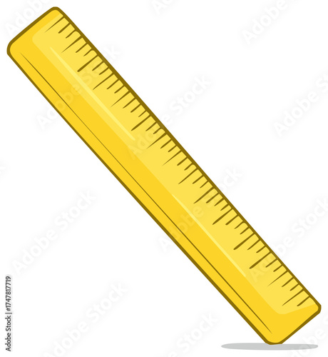 Vibrant Yellow Ruler with Precise Markings for Measurement and Educational Uses