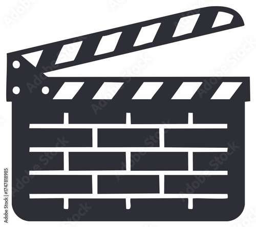 Illustration of a Clapperboard with brick design film industry element