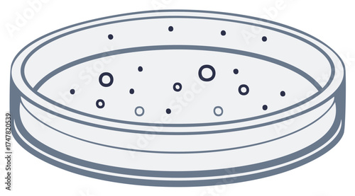 Petri dish with microorganisms and bacteria illustration