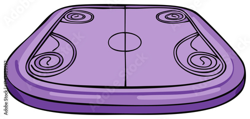 Purple curved mat with spiral patterns for exercise or relaxation