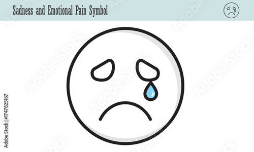 Crying Face Icon – Sadness and Emotional Pain Symbol