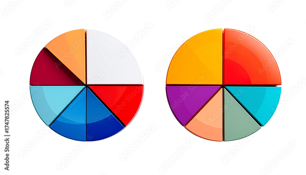 Obraz premium Business Pie Chart Collection, isolated on transparent background