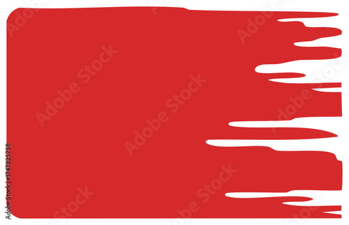 Red Color Wash Design Element with Textured Edge for Graphic Design