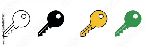 Modern and versatile Key icon vector illustration. Ideal graphic for digital security, private access, and unlock functions.