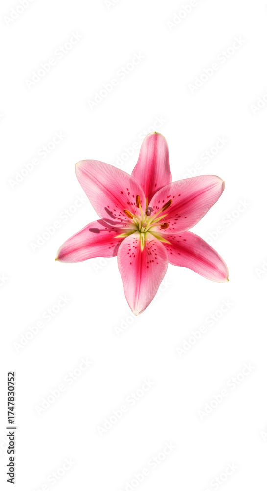 Naklejka premium Pink lily flower isolated transparent background realistic photo
