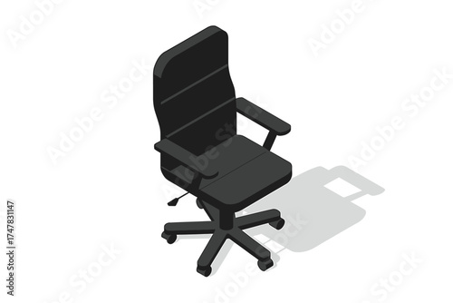 Vector art of isometric view of a black office chair