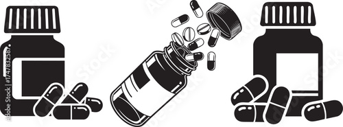 Medicine Jar Silhouette Vector Art