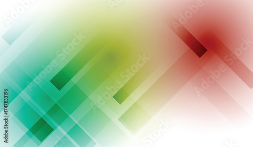 Gradient of blue and green vibrant composition of contemporary rectangular shapes in stylish background of abstract technology design