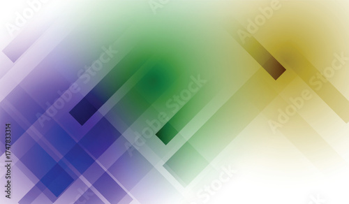 Gradient of blue and green vibrant composition of contemporary rectangular shapes in stylish background of abstract technology design