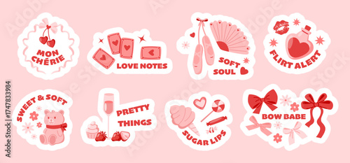 Collection of Cute Coquette Valentine Day Stickers