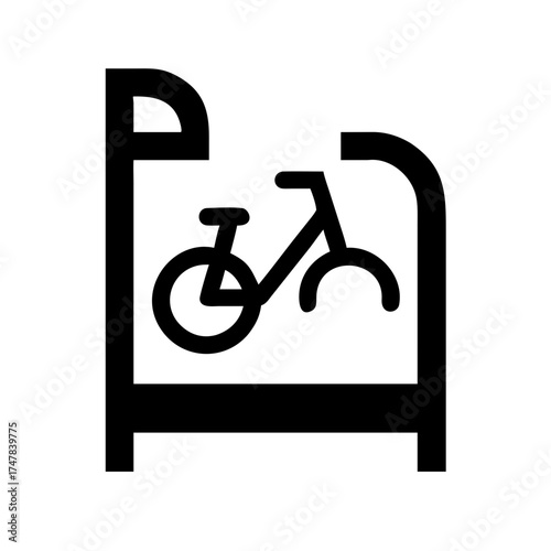 Illustration of a bicycle parking sign