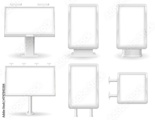 city street bilboard for advertising and announcements cartoon stock vector illustration isolated on white background