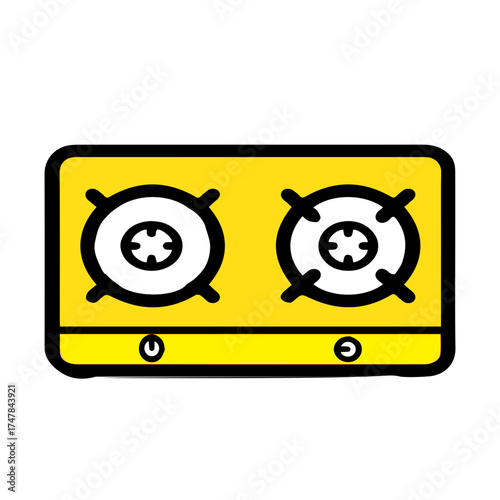 Yellow Gas Stove Top Icon