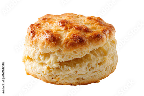 A single freshly baked golden brown cheese scone isolated.