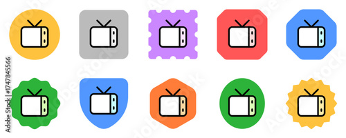 Editable vector blank tv show vintage screen icon. Part of a big icon set family. Perfect for web and app interfaces, presentations, infographics, etc