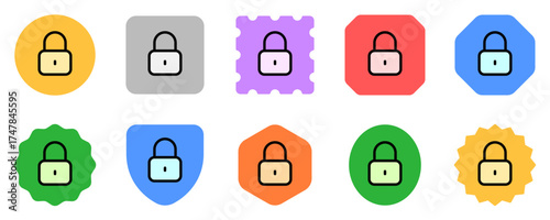 Editable vector lock padlock encryption password icon. Part of a big icon set family. Perfect for web and app interfaces, presentations, infographics, etc
