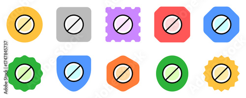 Editable vector stop prohibitions block icon. Part of a big icon set family. Perfect for web and app interfaces, presentations, infographics, etc
