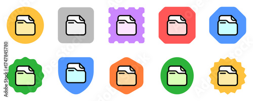 Editable vector file document folder icon. Part of a big icon set family. Perfect for web and app interfaces, presentations, infographics, etc