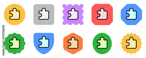 Editable vector puzzle piece plugin icon. Part of a big icon set family. Perfect for web and app interfaces, presentations, infographics, etc