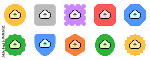 Editable vector cloud upload icon. Part of a big icon set family. Perfect for web and app interfaces, presentations, infographics, etc
