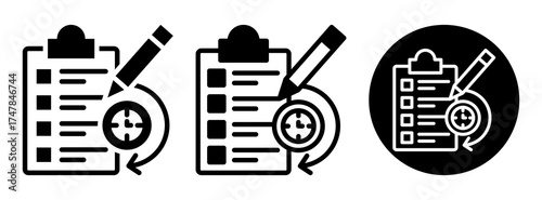 Daily Report Icon Collection Glyph & Mixed Style