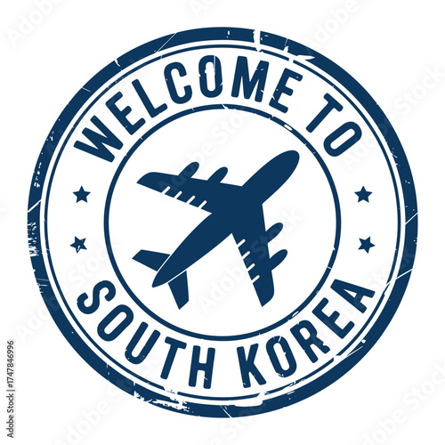 Welcome to south korea airplane travel stamp