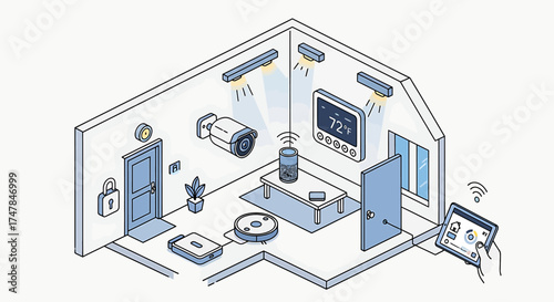 Smart Home Automation System with Connected Devices.