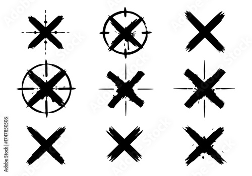 black and white icons set