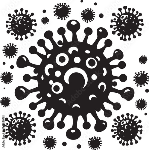 Detailed coronavirus cell illustration for medical research and science projects