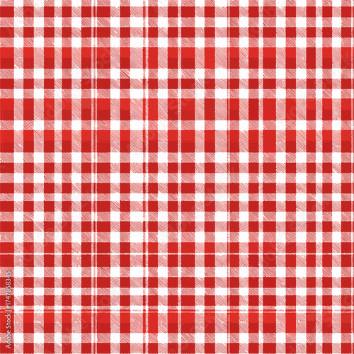 red and white checkered tablecloth