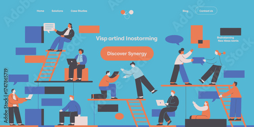 A diverse group of individuals collaborate in a bright, colorful workspace, sharing ideas and interacting creatively, symbolizing teamwork and innovation in a modern business setting.