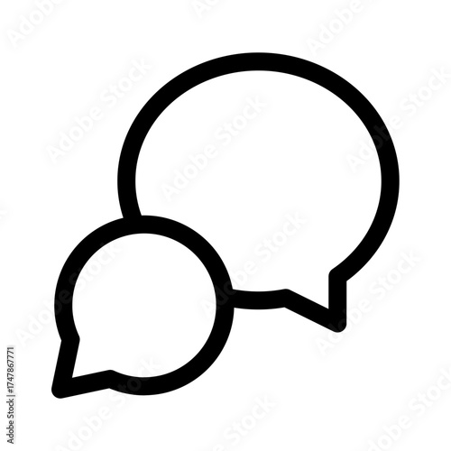 Chat black line vector icon