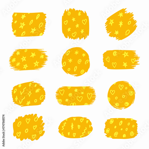 Abstract liquid shapes. Organic flat blobs. Irregular fluid bubbles. Random wavy oval spots and curvy elements. Amoeba rectangle box set