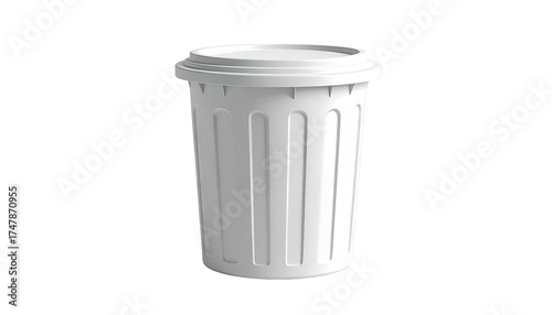 Wallpaper Mural Rendered white waste receptacle with textured surface and lid against black Torontodigital.ca