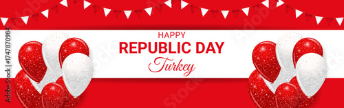 Vector illustration of Happy Turkey Republic Day social media template