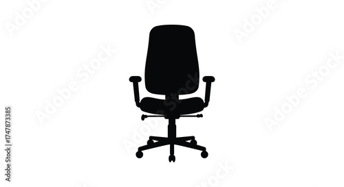 Modern ergonomic office chair silhouette for workspace design and business concepts silhouette