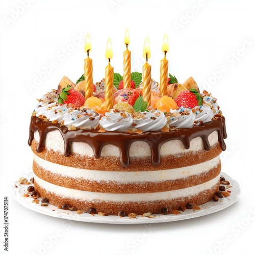 birthday cake with candles