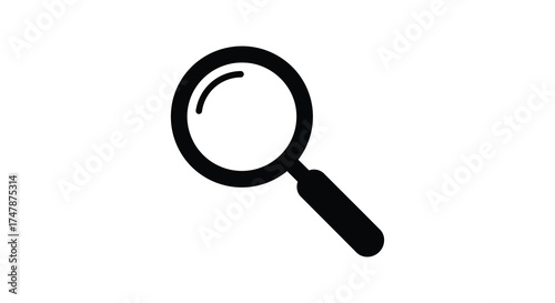 Magnifying glass icon symbol for search discovery investigation research analysis magnification exploration finding information silhouette