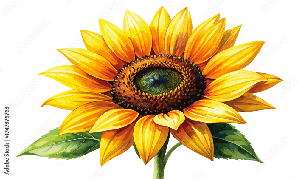 Fototapeta premium Watercolor Sunflower Bouquet. Floral Clip Art for Farmhouse or Wedding Design